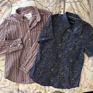 Women’s Wild Fang 2 Button Up Shirts Short and Long Sleeve Bundle Size Small